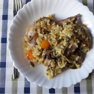 plato de arroz con conejo