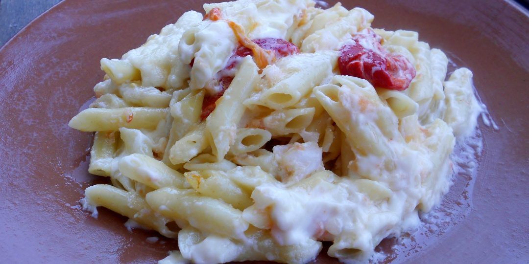 macarrones con bacalao y mayosa