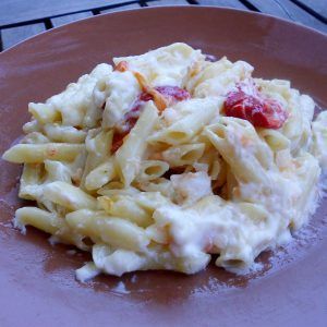 macarrones con bacalao y mayosa
